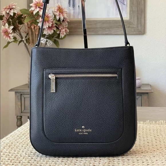 Kate spade top zip crossbody Leila black leather - Picture 2 of 7